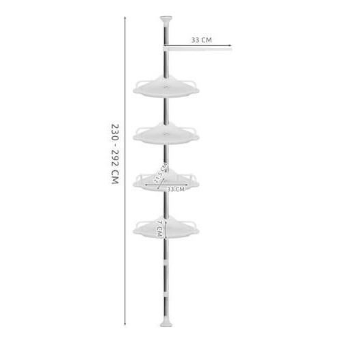 RAFT PENTRU DUS, DE COLT, METALIC, 4 RAFTURI, REGLABIL, 230/292 CM, ISOTRADE [2]