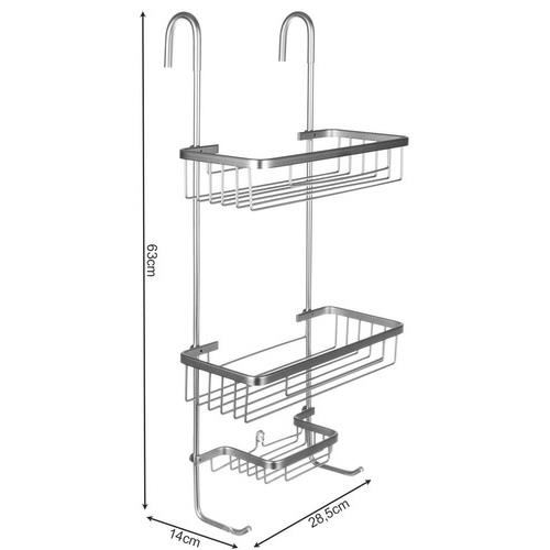 RAFT PENTRU DUS, SUSPENDAT, METALIC, 3 RAFTURI, 28.5X14X63 CM, MALATEC [7]