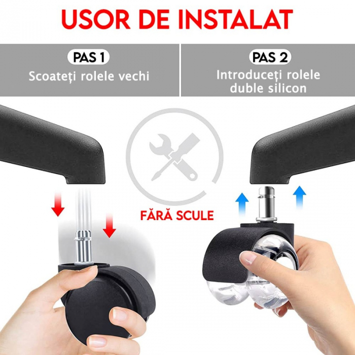 ROLE SILICON ALBE PENTRU SCAUN DE BIROU [3]