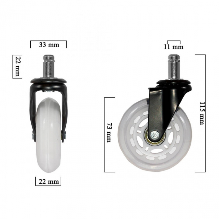 ROLE SILICON ALBE PENTRU SCAUN DE BIROU [3]