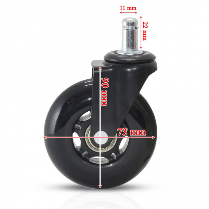 ROLE SILICON NEGRE PENTRU SCAUN DE BIROU [2]