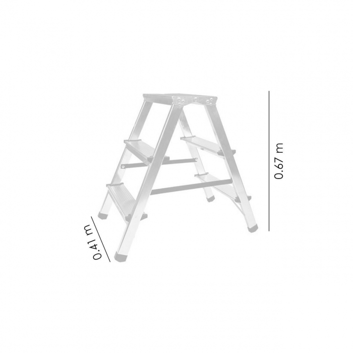 SCARA ALUMINIU, 2 TRONSOANE, 2 TREPTE, PLATFORMA, MAX 125 KG, 0.67 M, DRABEST [5]