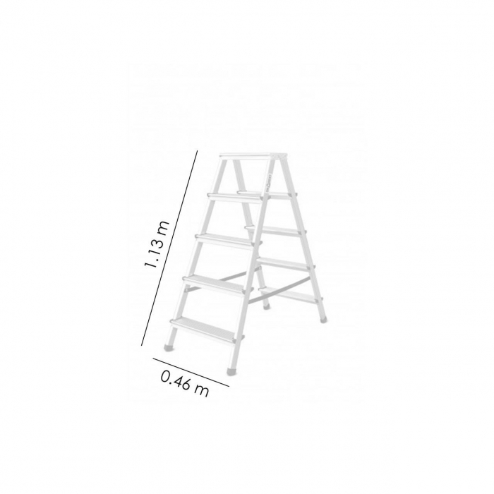 SCARA ALUMINIU, 2 TRONSOANE, 4 TREPTE, PLATFORMA, MAX 125 KG, 1.13 M, DRABEST [5]