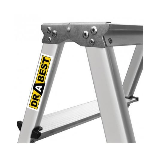 SCARA ALUMINIU, 2 TRONSOANE, 4 TREPTE, PLATFORMA, MAX 125 KG, 1.13 M, DRABEST [3]
