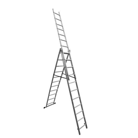 SCARA ALUMINIU, 3 TRONSOANE, 11 TREPTE, MAX 150 KG, 6.14 M, DRABEST  [1]