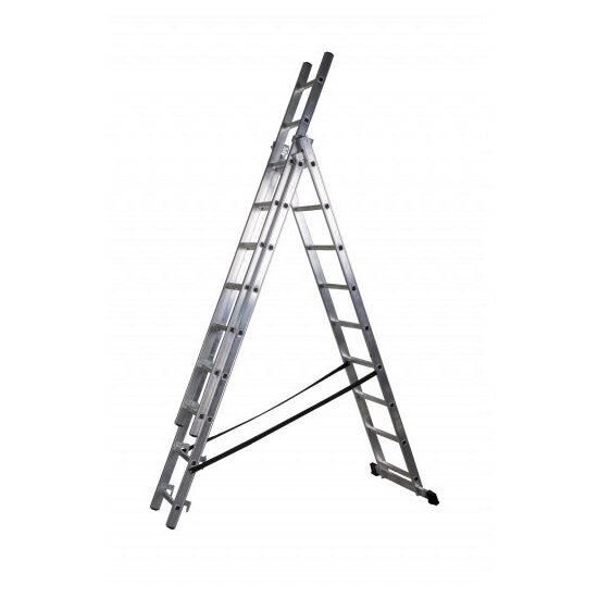 SCARA ALUMINIU, 3 TRONSOANE, 9 TREPTE, MAX 150 KG, 5.3 M, DRABEST PRO [1]