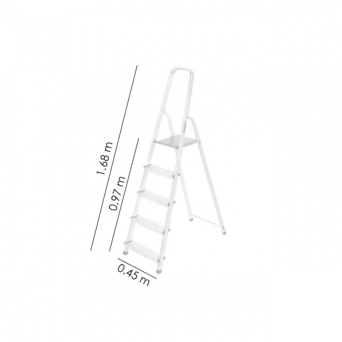 SCARA ALUMINIU, 4 TREPTE, PLATFORMA, MAX 125 KG, 1.68 M, DRABEST [3]