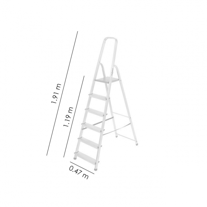 SCARA ALUMINIU, 5 TREPTE, PLATFORMA, MAX 125 KG, 1.91 M, DRABEST [3]