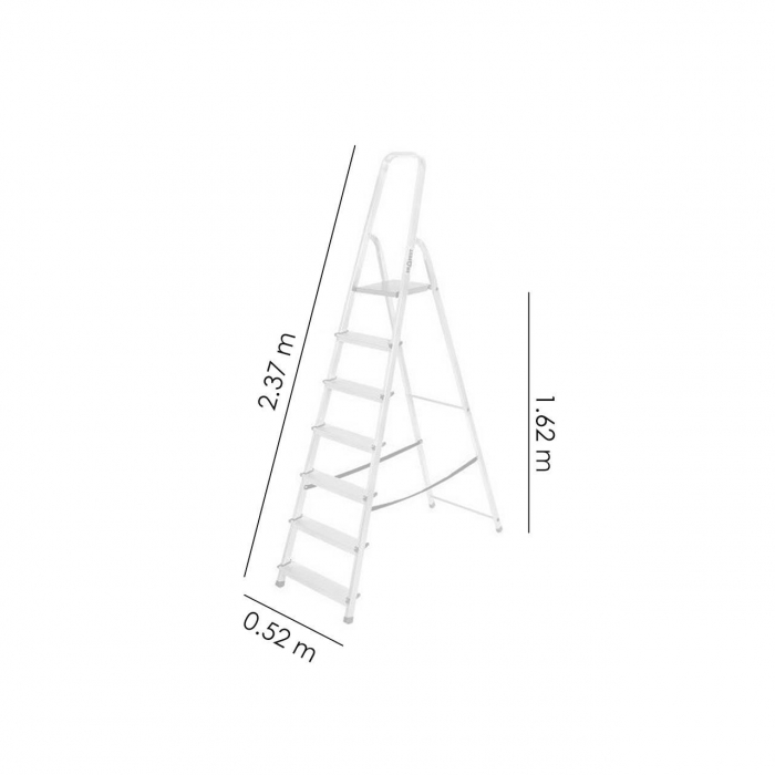 SCARA ALUMINIU, 7 TREPTE, PLATFORMA, MAX 125 KG, 2.37 M, DRABEST [3]
