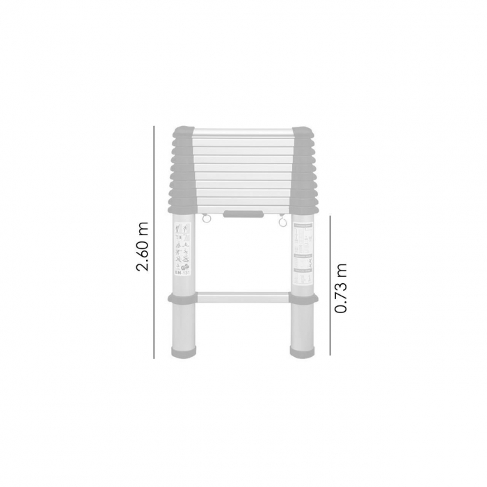 SCARA ALUMINIU, 9 TREPTE, TELESCOPICA, MAX 150 KG, 0.67-2.63 M [2]