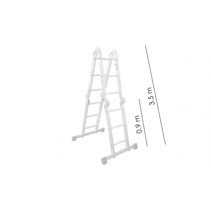 SCARA ALUMINIU, RABATABILA, 4X3 TREPTE, MAX 150 KG, 3.5 M, STREND PRO  [2]
