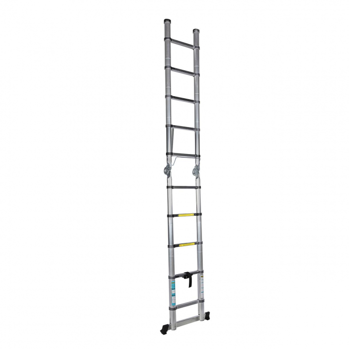 SCARA ALUMINIU TELESCOPICA, DETOOLZ, DUBLA, 10 TREPTE, MAX 150 KG, 0.8-3.2 M [4]