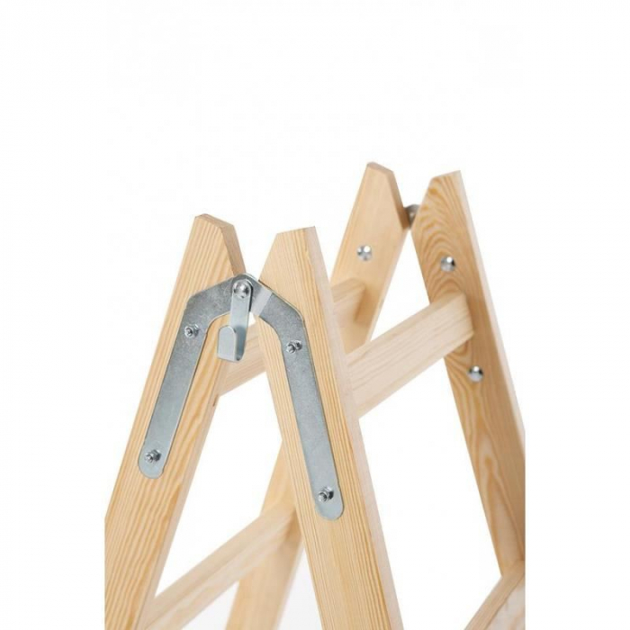 SCARA LEMN, 2 TRONSOANE, 4 TREPTE, CARLIG PENTRU GALEATA, MAX 150 KG, 1.32 M, STREND PRO [2]