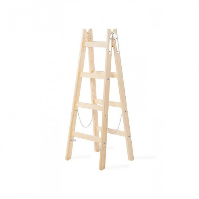 SCARA LEMN, 2 TRONSOANE, 4 TREPTE, CARLIG PENTRU GALEATA, MAX 150 KG, 1.32 M, STREND PRO [8]