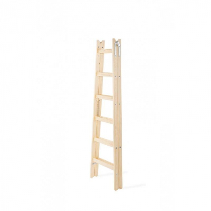 SCARA LEMN, 2 TRONSOANE, 6 TREPTE, CARLING PENTRU GALEATA, MAX 150 KG, 1.92 M, STREND PRO [5]