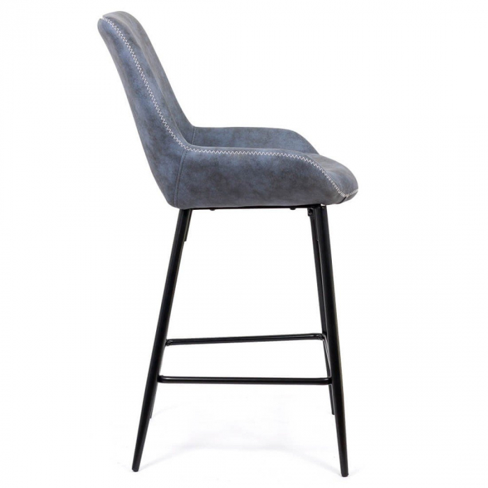 SCAUN BAR FIX DIN PIELE ECOLOGICA SI PICIOARE DIN OTEL ABS 146 ALBASTRU [9]