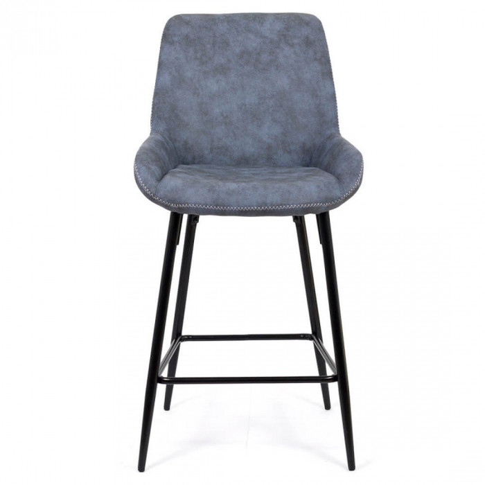 SCAUN BAR FIX DIN PIELE ECOLOGICA SI PICIOARE DIN OTEL ABS 146 ALBASTRU [3]