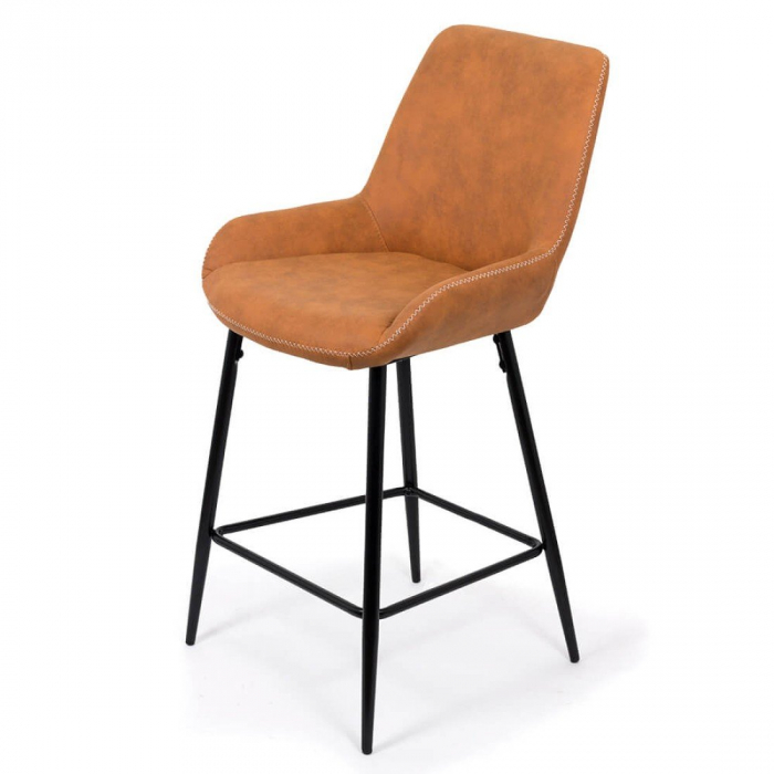SCAUN BAR FIX DIN PIELE ECOLOGICA SI PICIOARE DIN OTEL ABS 146 MARO [2]