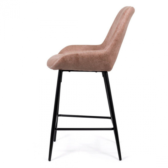 SCAUN BAR FIX DIN PIELE ECOLOGICA SI PICIOARE DIN OTEL ABS 146 ROZ [6]