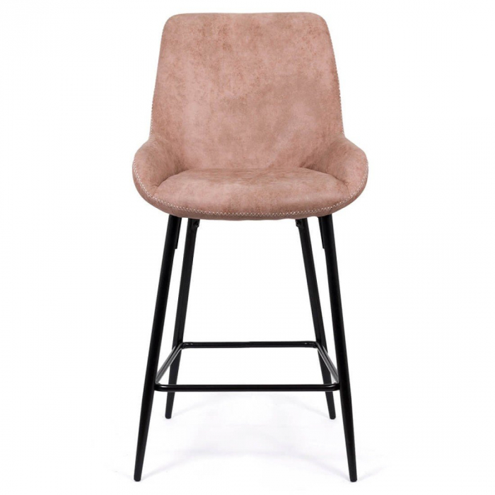 SCAUN BAR FIX DIN PIELE ECOLOGICA SI PICIOARE DIN OTEL ABS 146 ROZ [4]