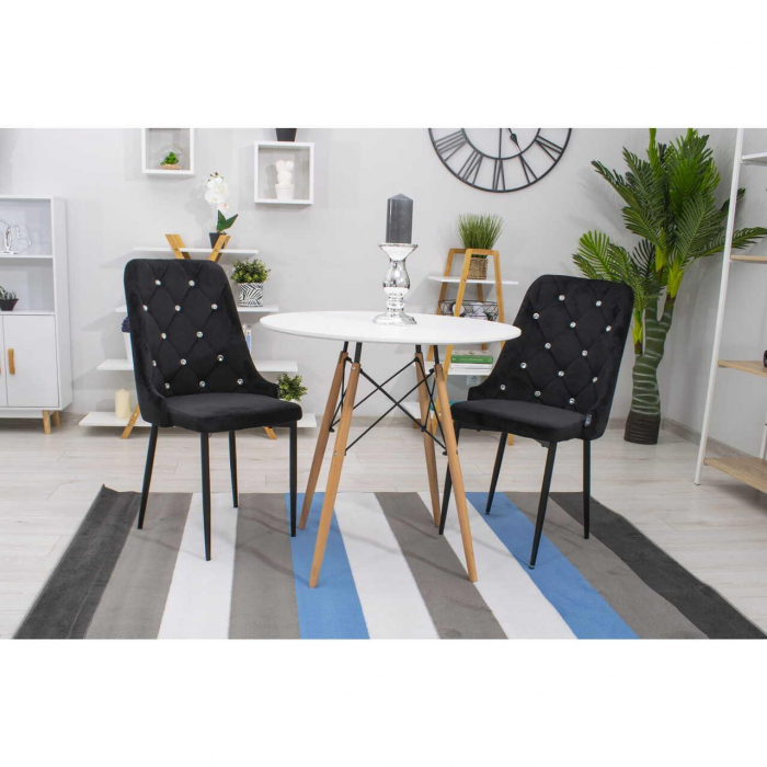 SCAUN BUCATARIE/LIVING, ARTOOL, AMORE, CATIFEA, METAL, NEGRU, 48X56X93 CM [2]