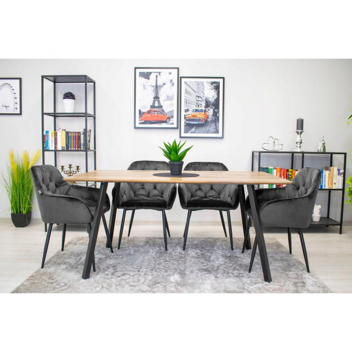 SCAUN BUCATARIE/LIVING, ARTOOL, FORIO, CATIFEA, METAL, GRI SI NEGRU, 61X55.5X81 CM [3]