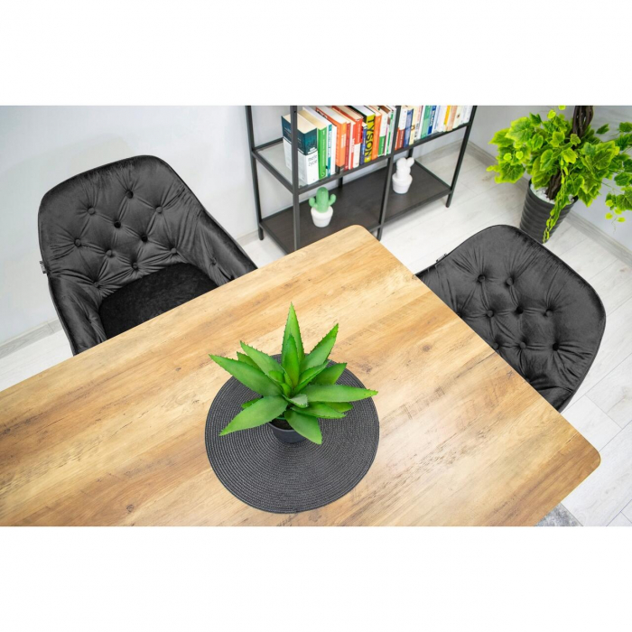 SCAUN BUCATARIE/LIVING, ARTOOL, FORIO, CATIFEA, METAL, GRI SI NEGRU, 61X55.5X81 CM [6]