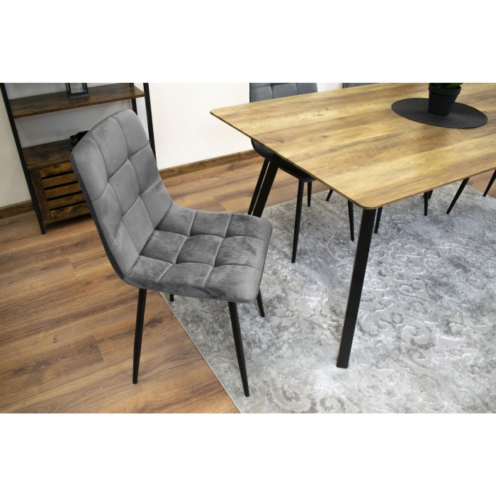 SCAUN BUCATARIE/LIVING, ARTOOL, KARA, CATIFEA, METAL, GRI SI NEGRU, 44.5X50.5X87 CM [7]