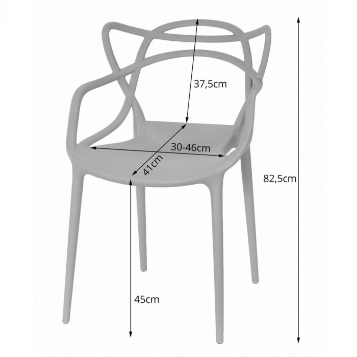 SCAUN BUCATARIE/LIVING, ARTOOL, KATO, PP, ALB, 54X55X82.5 CM [9]