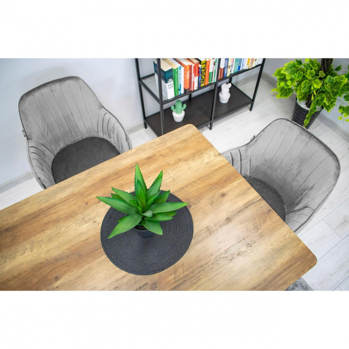 SCAUN BUCATARIE/LIVING, ARTOOL, LUGO, CATIFEA, METAL, ARGINTIU SI NEGRU, 57.5X56.5X86.5 CM [7]