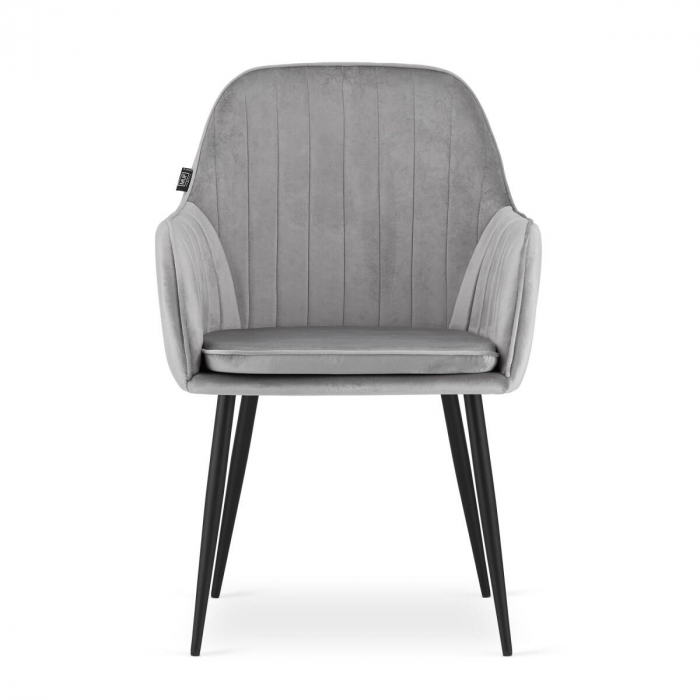 SCAUN BUCATARIE/LIVING, ARTOOL, LUGO, CATIFEA, METAL, ARGINTIU SI NEGRU, 57.5X56.5X86.5 CM [13]