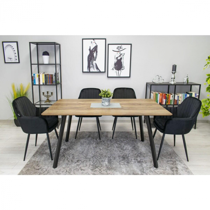 SCAUN BUCATARIE/LIVING, ARTOOL, LUGO, CATIFEA, METAL, NEGRU, 57.5X56.5X86.5 CM [4]