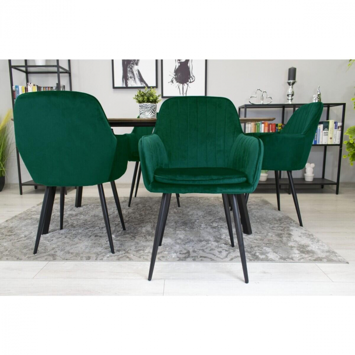 SCAUN BUCATARIE/LIVING, ARTOOL, LUGO, CATIFEA, METAL, VERDE SI NEGRU, 57.5X56.5X86.5 CM [5]