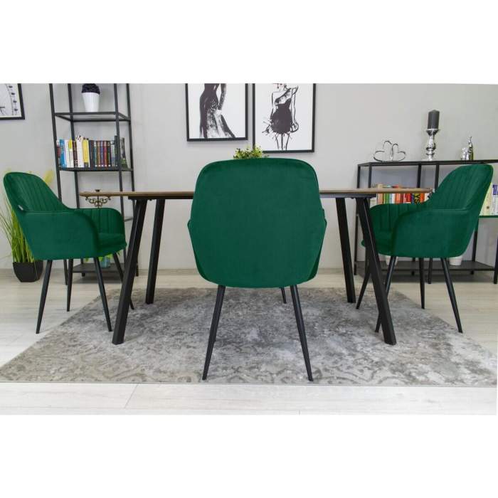 SCAUN BUCATARIE/LIVING, ARTOOL, LUGO, CATIFEA, METAL, VERDE SI NEGRU, 57.5X56.5X86.5 CM [6]