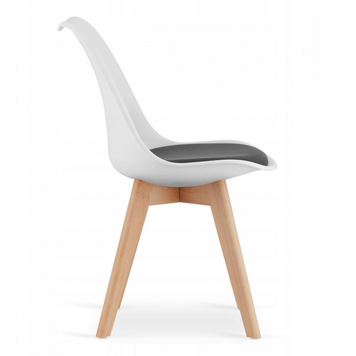 SCAUN BUCATARIE/LIVING, ARTOOL, MARK, PP, LEMN, ALB, PERNA NEAGRA, 49X43X82 CM [3]