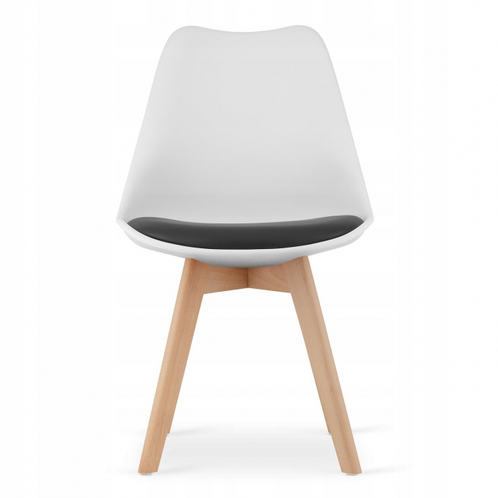 SCAUN BUCATARIE/LIVING, ARTOOL, MARK, PP, LEMN, ALB, PERNA NEAGRA, 49X43X82 CM [7]