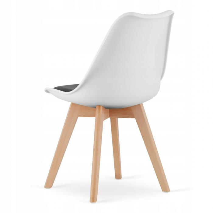 SCAUN BUCATARIE/LIVING, ARTOOL, MARK, PP, LEMN, ALB, PERNA NEAGRA, 49X43X82 CM [4]