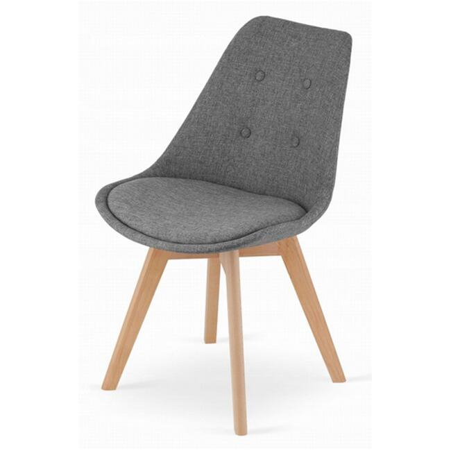 SCAUN BUCATARIE/LIVING, ARTOOL, NORI, STOFA, LEMN, GRI, CU NASTURI, 48.5X54X84 CM [5]