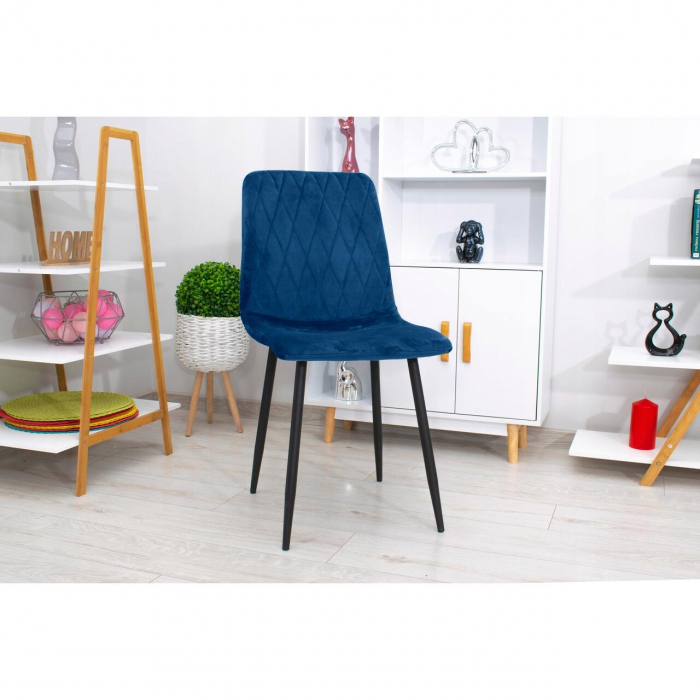 SCAUN BUCATARIE/LIVING, ARTOOL, TURIN, CATIFEA, METAL, BLEUMARIN SI NEGRU, 44.5X53X88.5 CM [7]