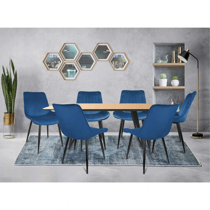 SCAUN BUCATARIE/LIVING, CATIFEA, METAL, ALBASTRU, 54X61X83 CM, VIVA [6]