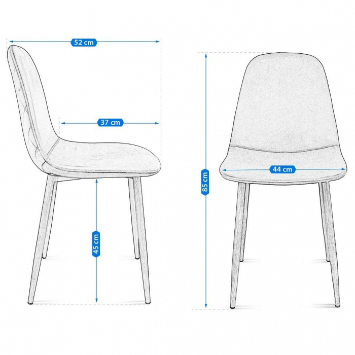 SCAUN BUCATARIE/LIVING, CATIFEA, MODEL CUSATURA PE SPATE, ALBASTRU INCHIS, MAX 100 KG, 44X52X85 CM, VIGO [2]