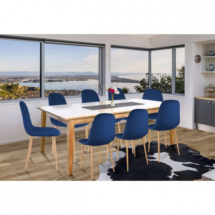 SCAUN BUCATARIE/LIVING, CATIFEA, MODEL CUSATURA PE SPATE, ALBASTRU INCHIS, MAX 100 KG, 44X52X85 CM, VIGO [7]