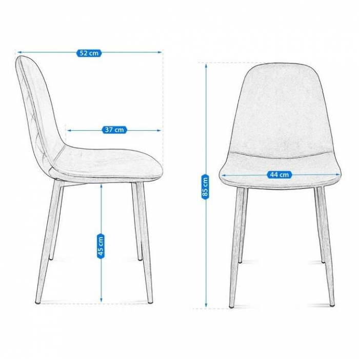 SCAUN BUCATARIE/LIVING, CATIFEA, MODEL CUSATURA PE SPATE, BEJ, MAX 100 KG, 44X52X85 CM, VIGO [2]