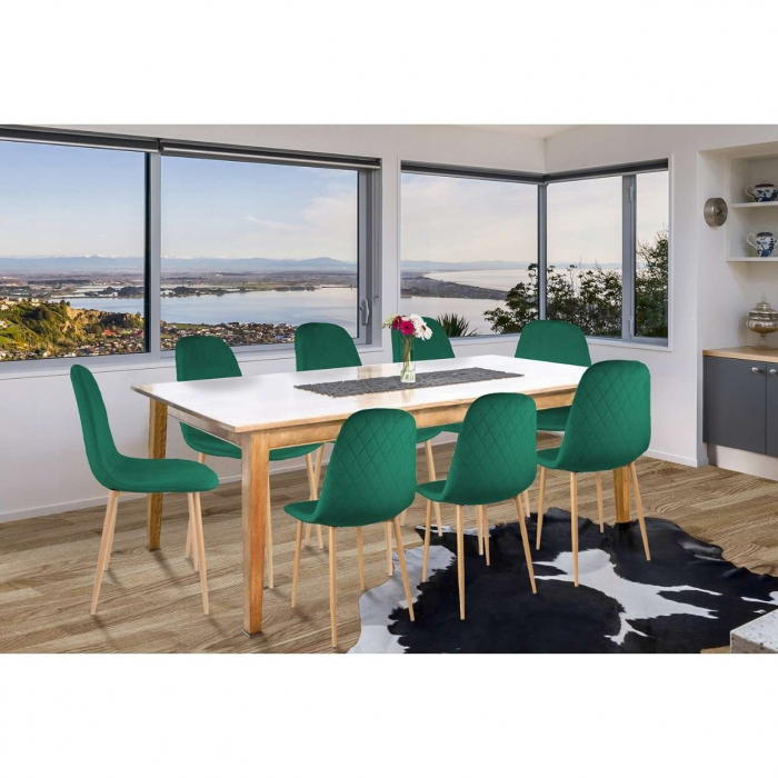 SCAUN BUCATARIE/LIVING, CATIFEA, MODEL CUSATURA PE SPATE, VERDE, MAX 100 KG, 44X52X85 CM, VIGO [7]