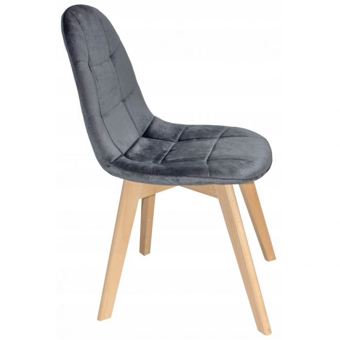 SCAUN BUCATARIE/LIVING, CATIFEA SI PU, GRI, 43X54X81 CM, COLIN [6]