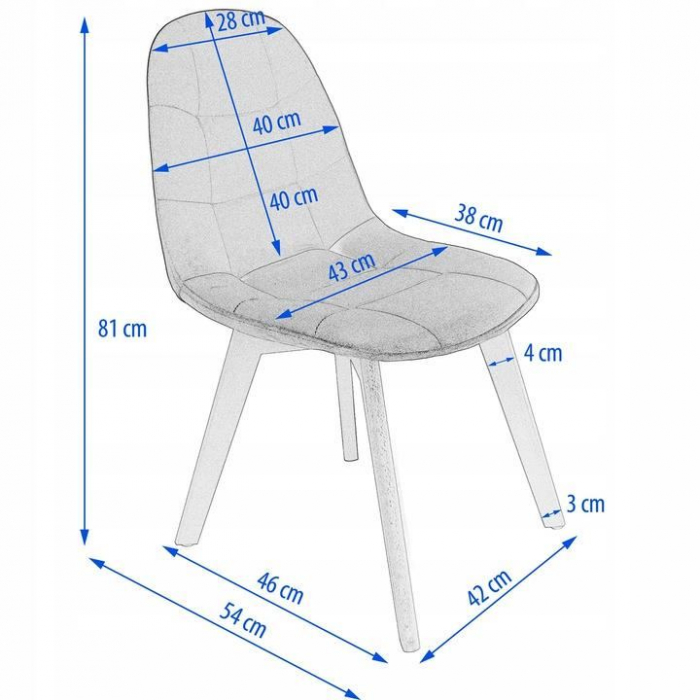 SCAUN BUCATARIE/LIVING, CATIFEA SI PU, GRI, 43X54X81 CM, COLIN [7]