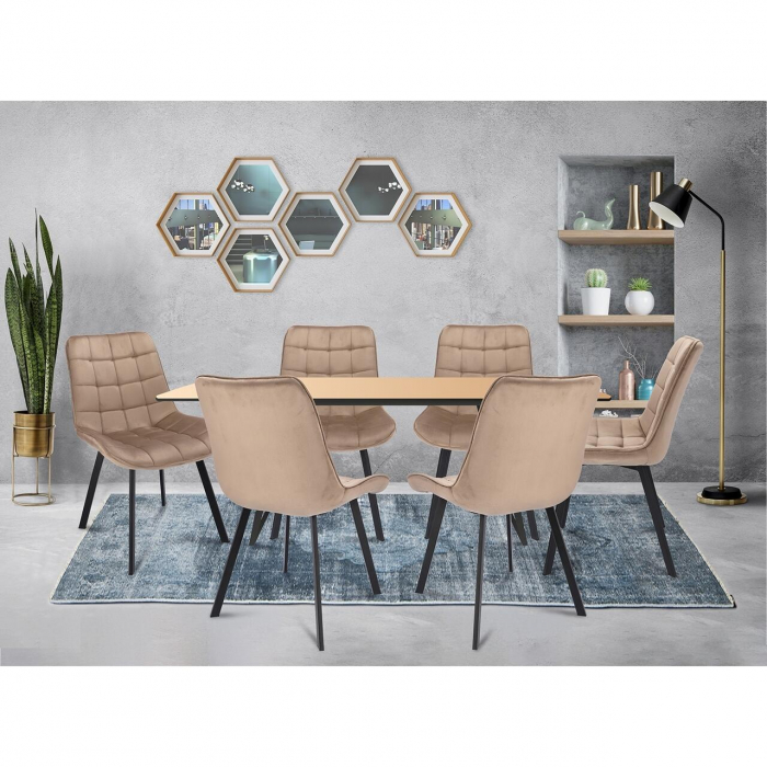 SCAUN BUCATARIE/LIVING, JUMI, ADORO, CATIFEA, METAL, BEJ, 52X62X85 CM [6]