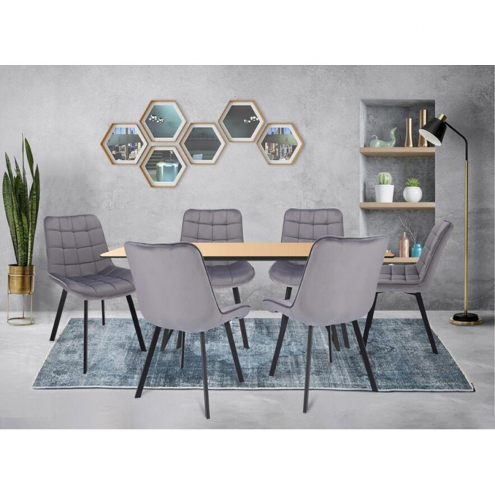 SCAUN BUCATARIE/LIVING, JUMI, ADORO, CATIFEA, METAL, GRI, 52X62X85 CM [2]