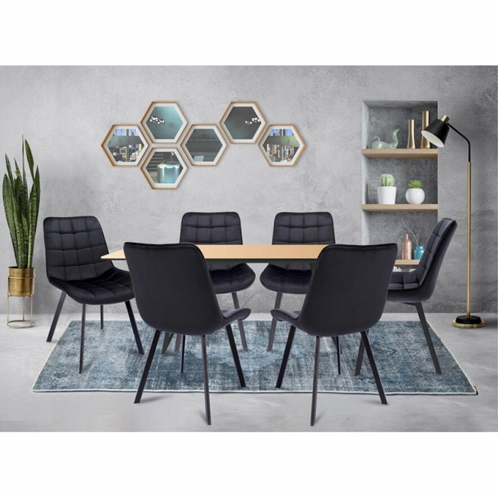 SCAUN BUCATARIE/LIVING, JUMI, ADORO, CATIFEA, METAL, NEGRU, 52X62X85 CM [2]