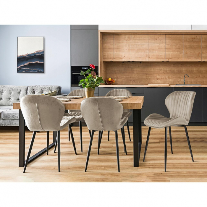 SCAUN BUCATARIE/LIVING, JUMI, VEIRA, CATIFEA, METAL, BEJ, 52X57X85 CM [6]